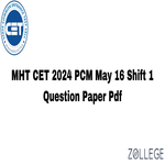 MHT CET 2024 PCM Question Paper with Answer Key PDF May 16 Shift 1 ZPYP